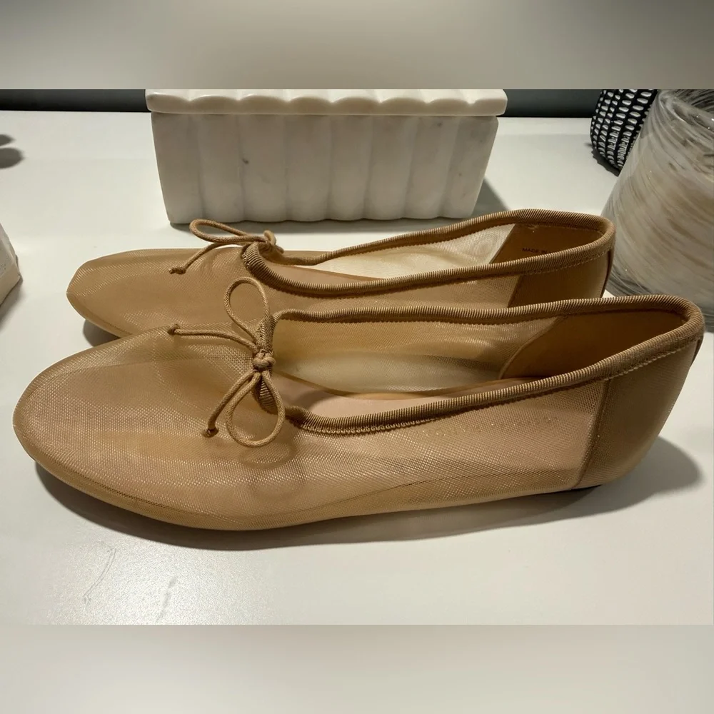 Loeffler Randall Nude Flats with Bow Detail 6.5 - Picture 4 of 7